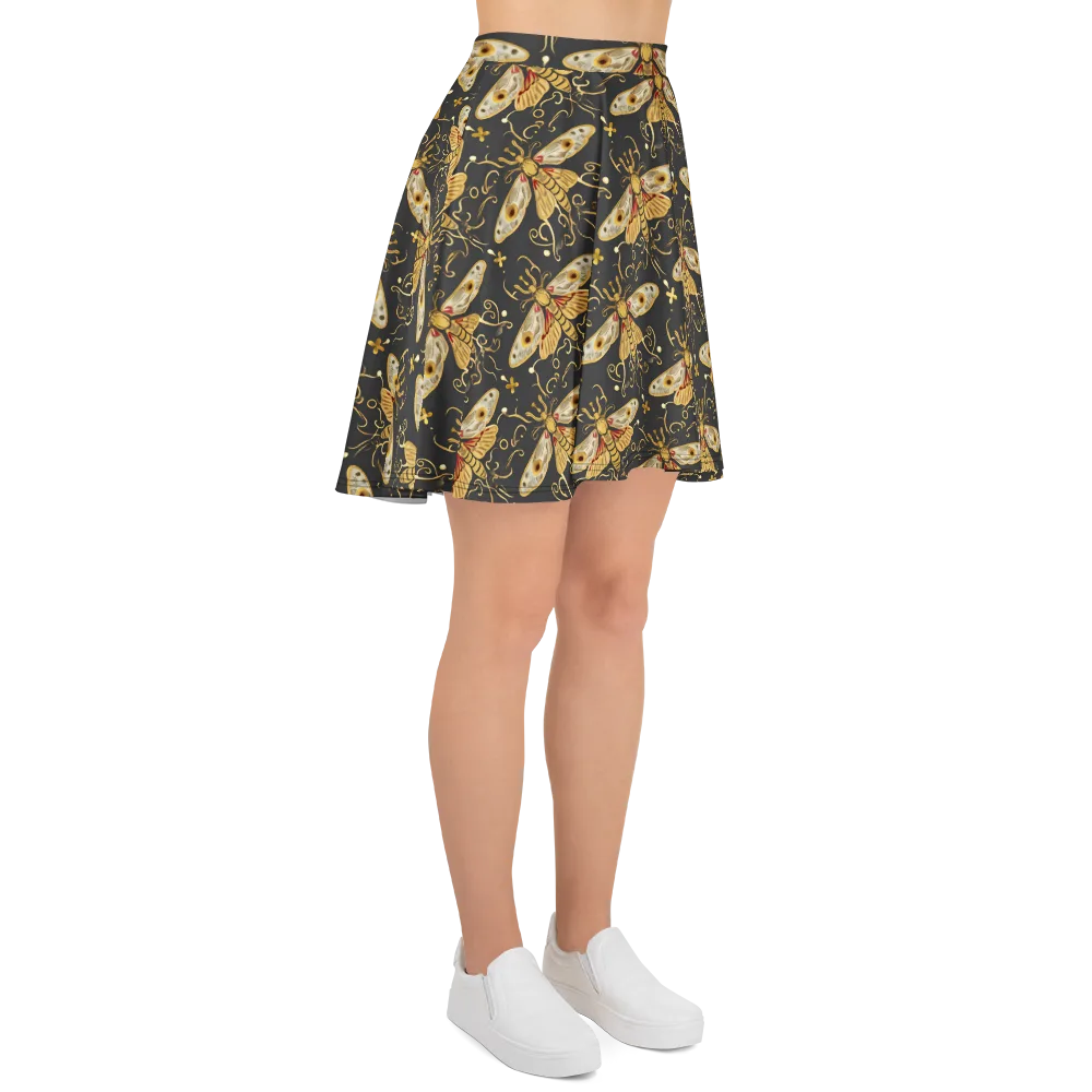 Nocturne Moth on Skater Skirt — Right
