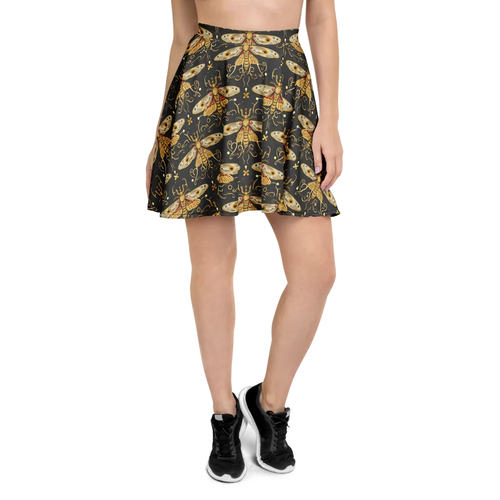 Nocturne Moth on Skater Skirt — Front