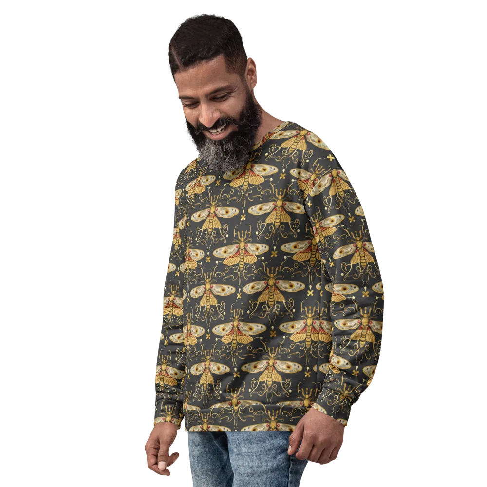 Nocturne Moth on Sweatshirt — Left Front