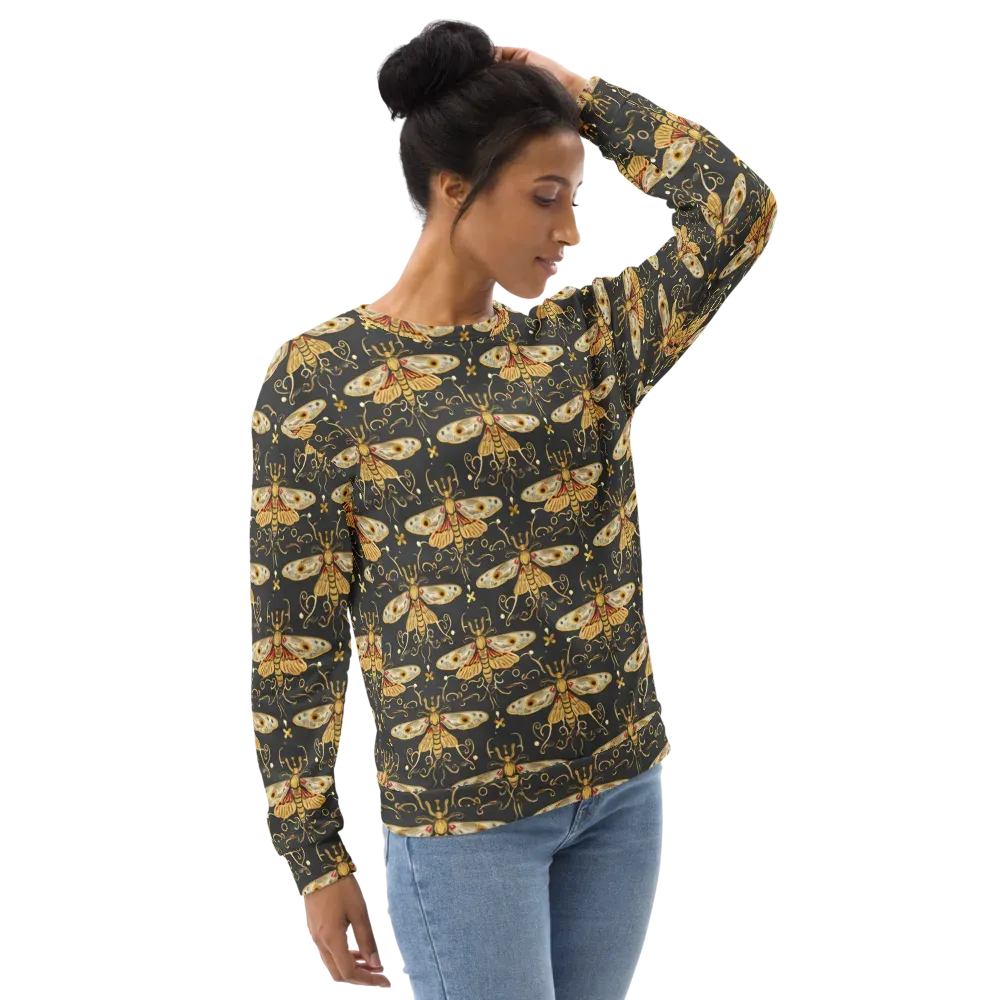 Nocturne Moth on Sweatshirt — Right Front