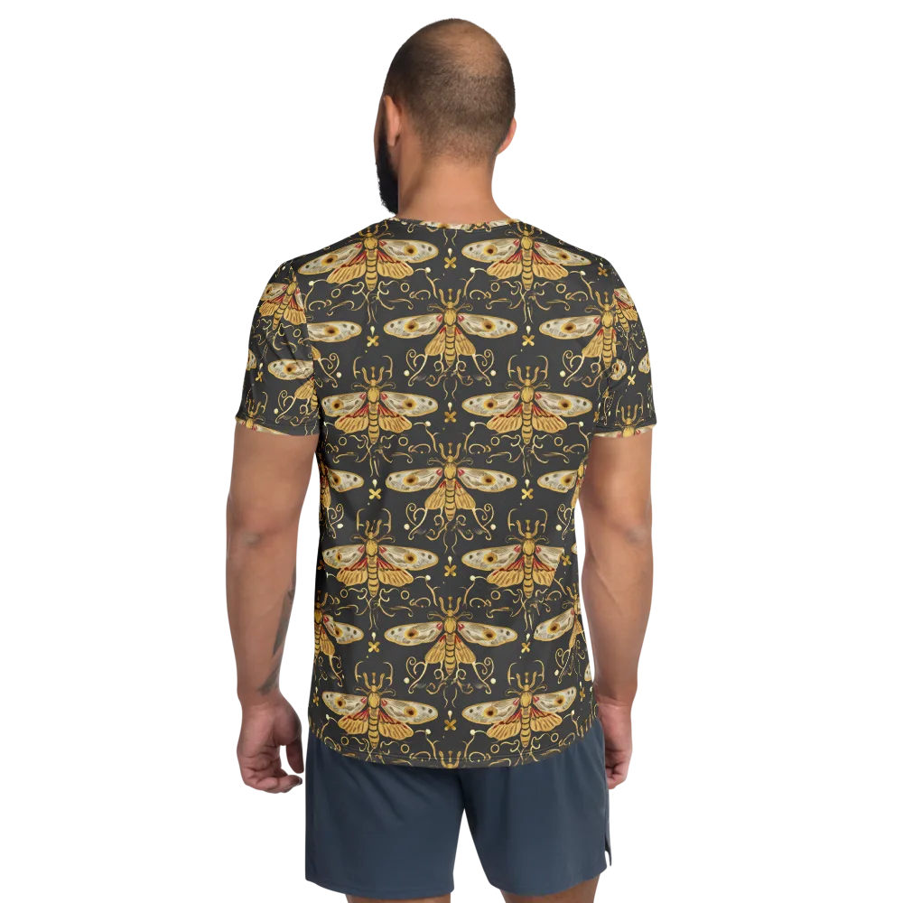 Nocturne Moth on Men's Athletic T-Shirt — Back