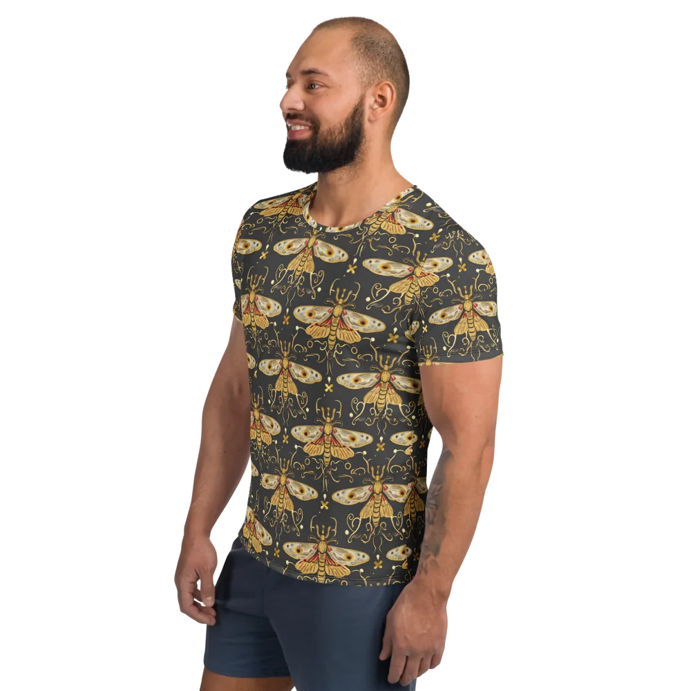 Nocturne Moth on Men's Athletic T-Shirt — Left