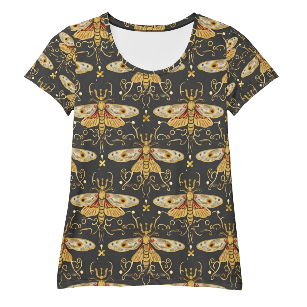 Nocturne Moth on Women's Athletic T-Shirt — Front