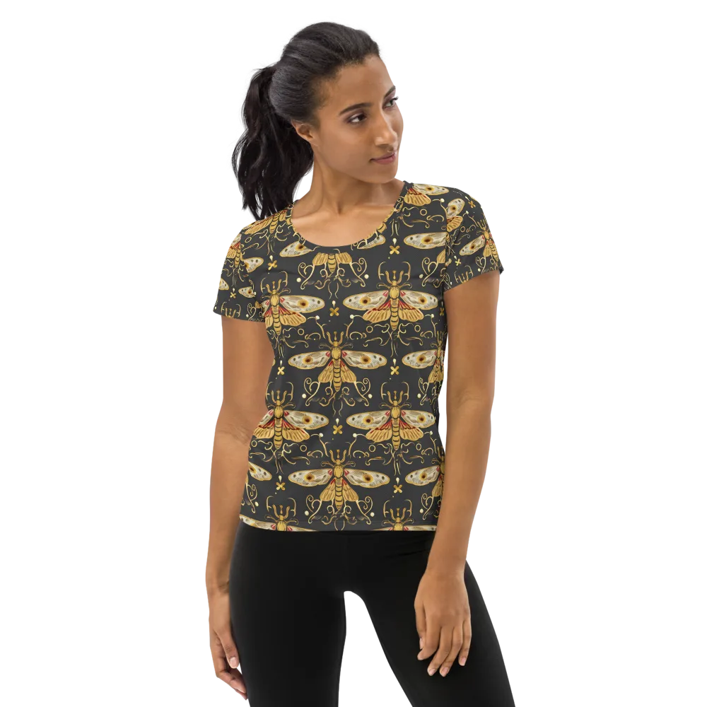 Nocturne Moth on Women's Athletic T-Shirt — Front