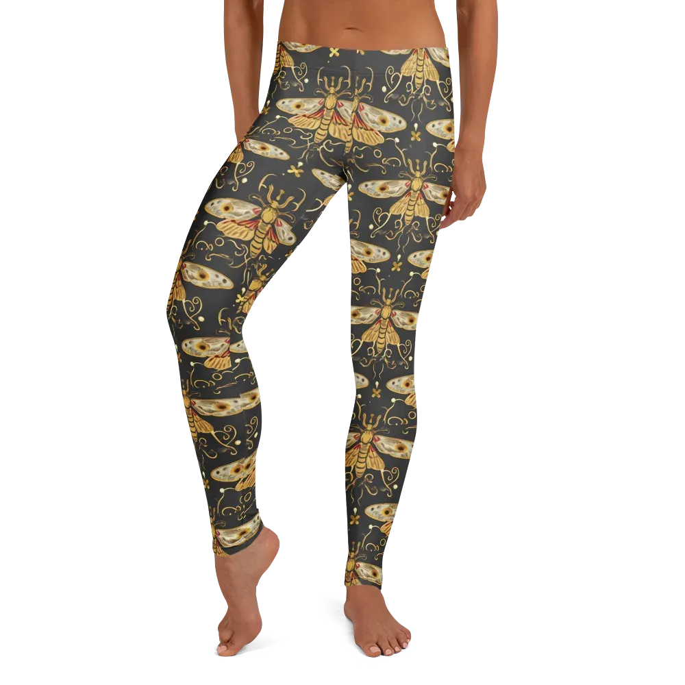 Nocturne Moth on Leggings — Front
