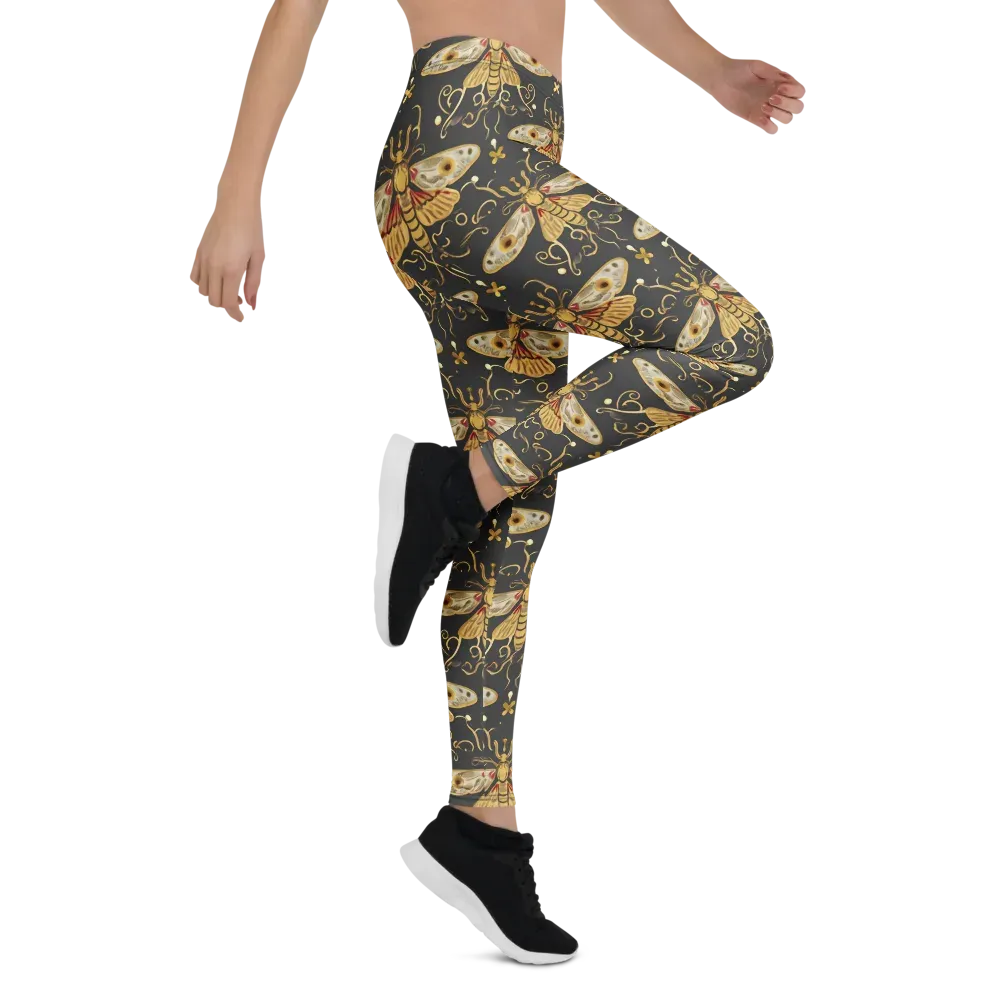 Nocturne Moth on Leggings — Right