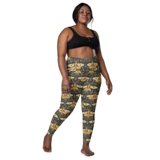 Nocturne Moth on a Leggings with Pockets