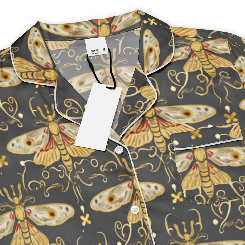 Nocturne Moth on Women's Short Sleeve Pajama Top — Product details