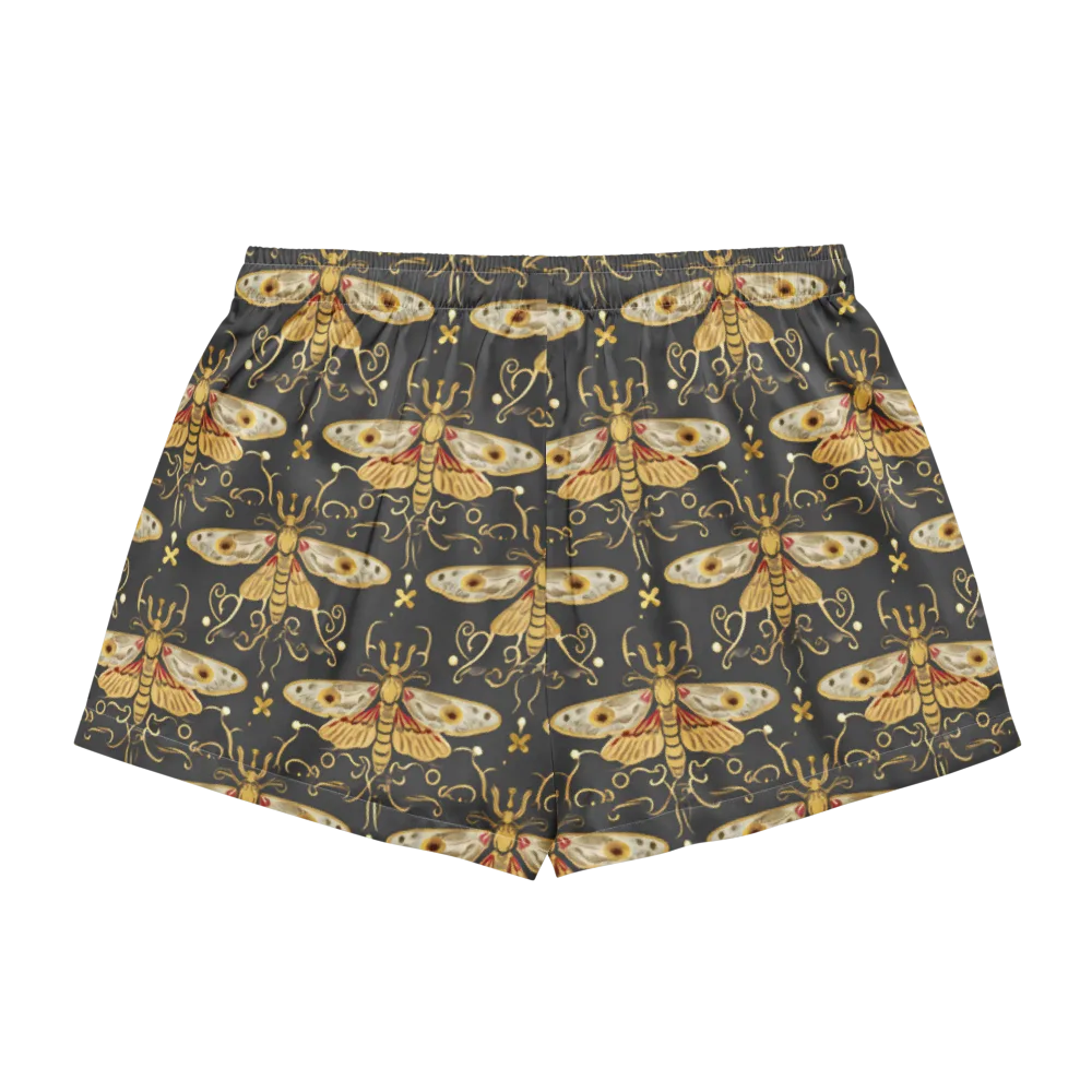 Nocturne Moth on Women's Pajama Shorts — Back