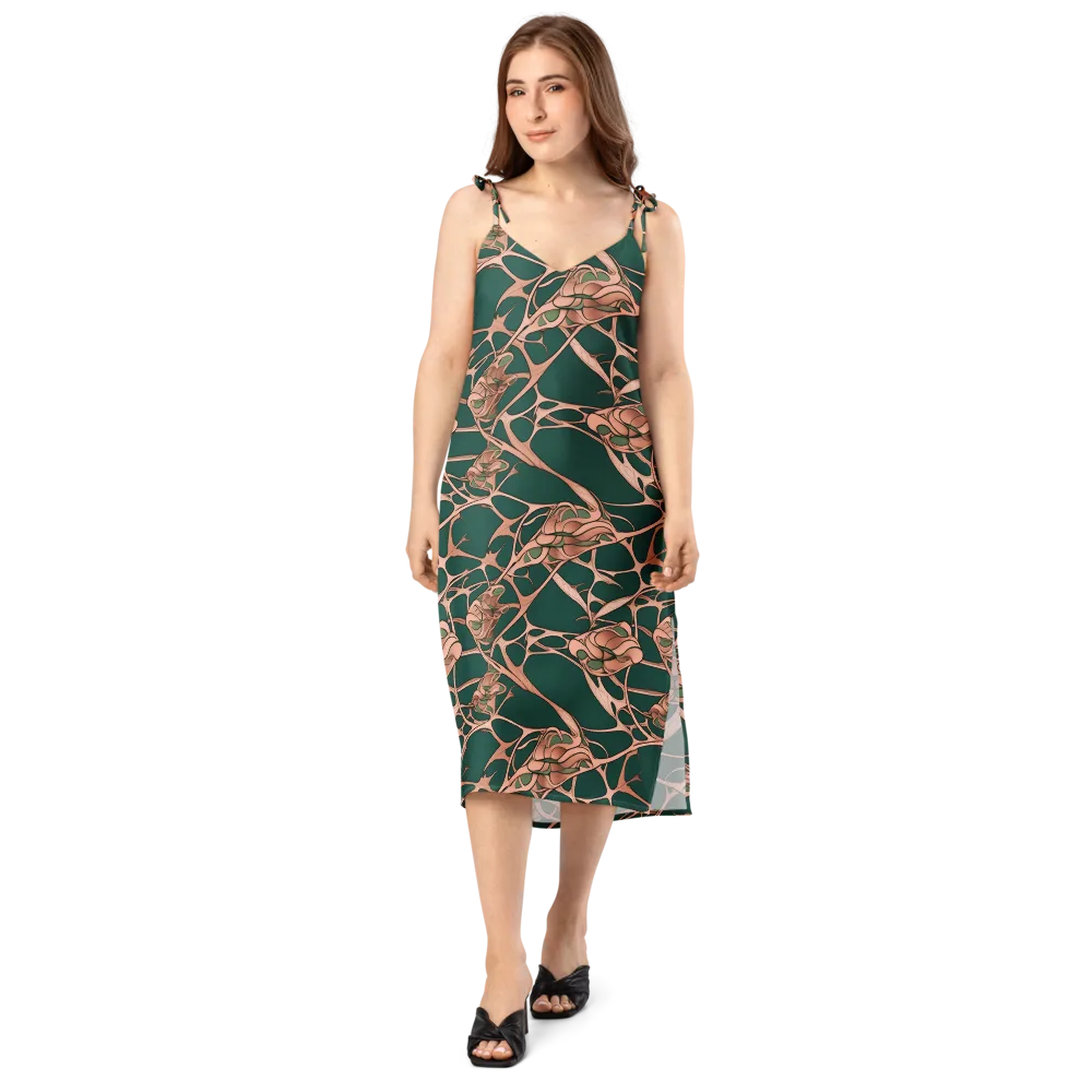 Copper Canopy on Slip Dress — Front