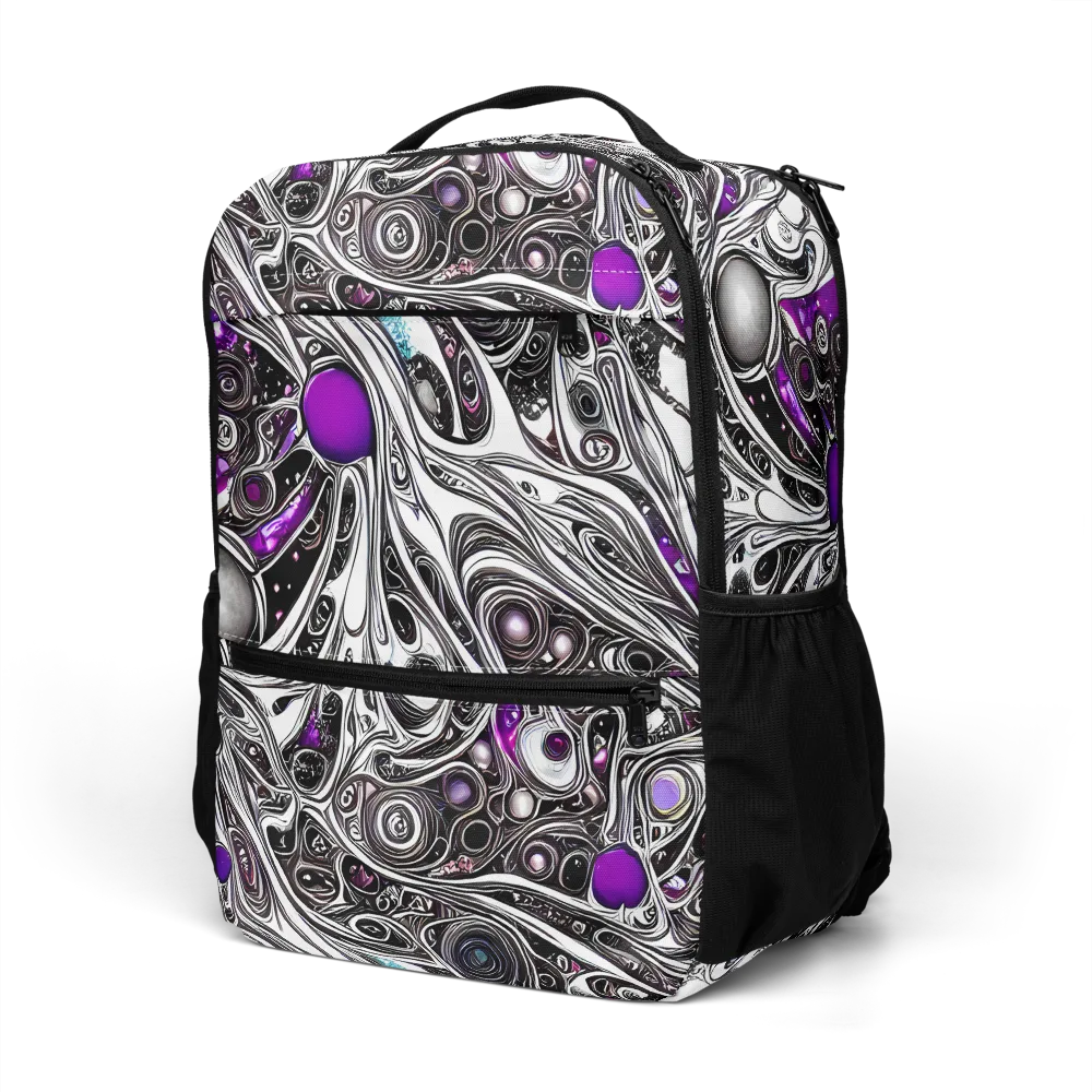Neo-Noir Waves on Utility Backpack — Left Front