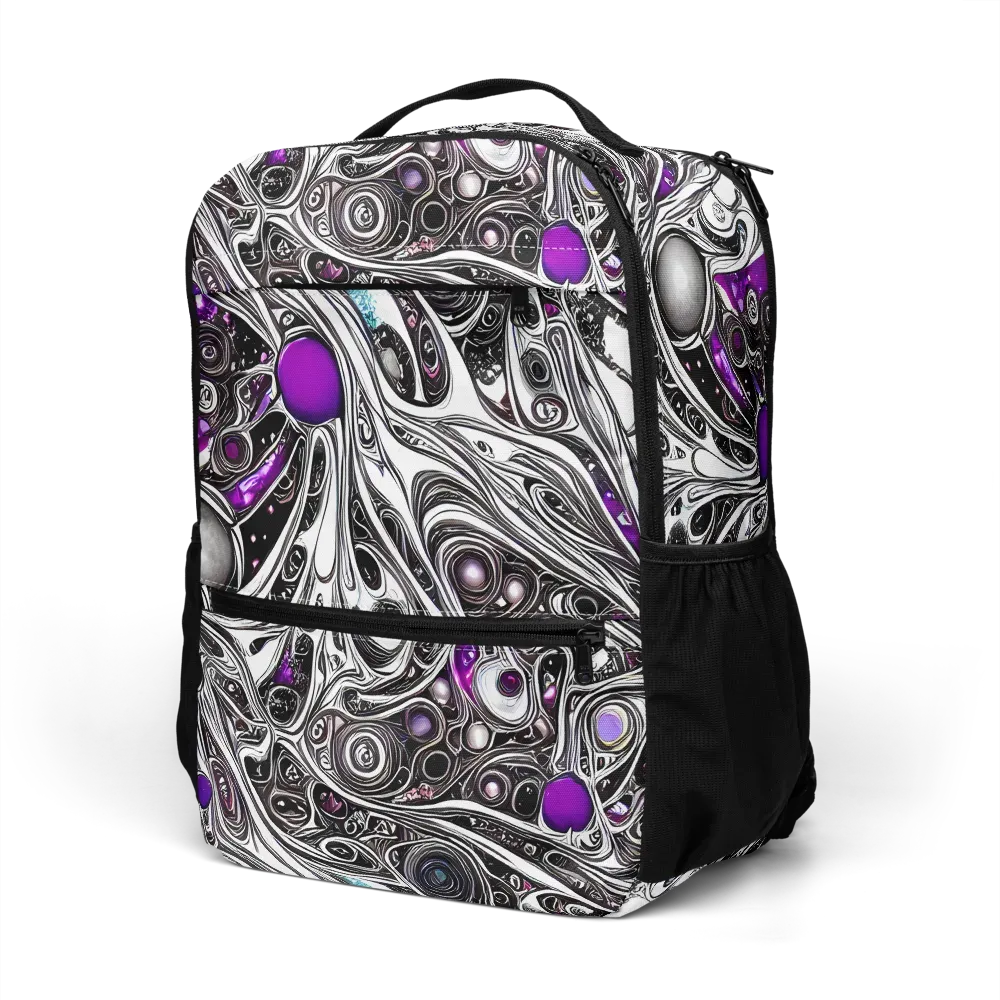 Neo-Noir Waves on Utility Backpack — Left Front