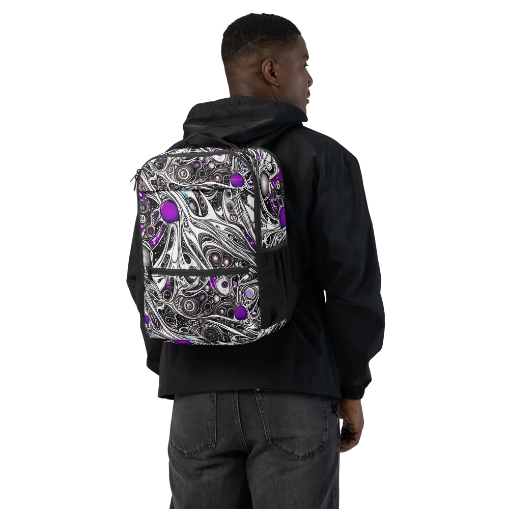 Neo-Noir Waves on Utility Backpack — Back