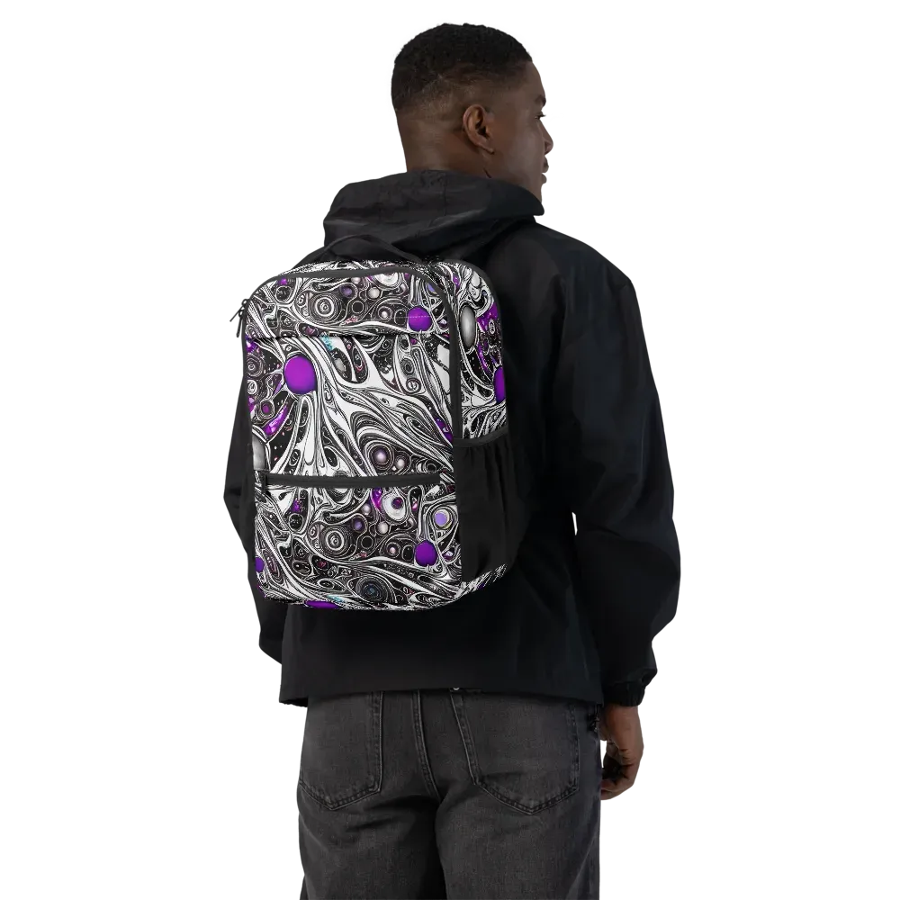 Neo-Noir Waves on Utility Backpack — Back