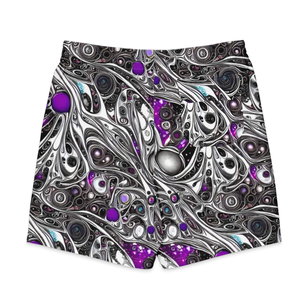 Neo-Noir Waves on Men's Board Shorts — Back