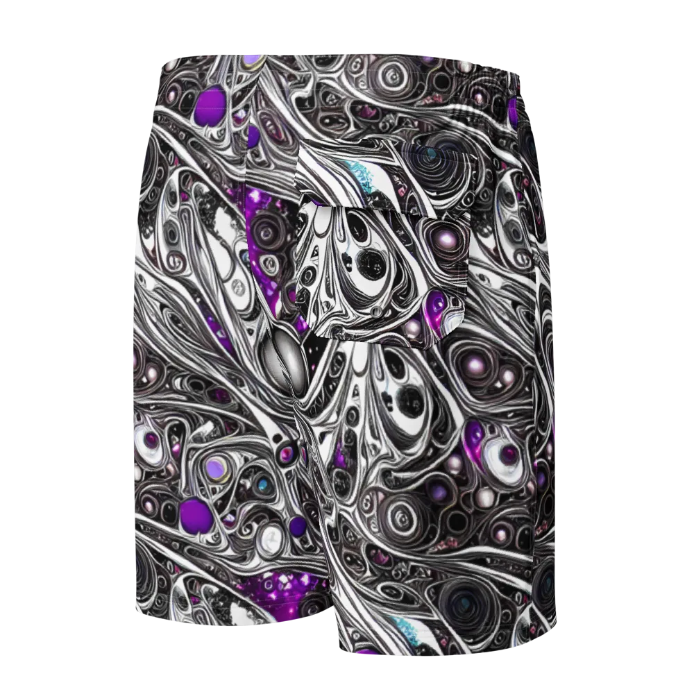 Neo-Noir Waves on Men's Board Shorts — Back