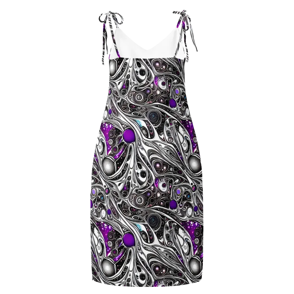 Neo-Noir Waves on Slip Dress — Back