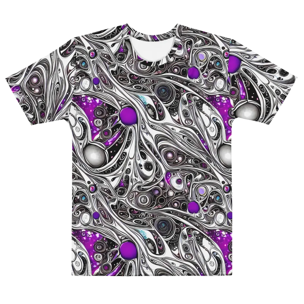 Neo-Noir Waves on Men's Cotton Crew Neck T-Shirt — Front