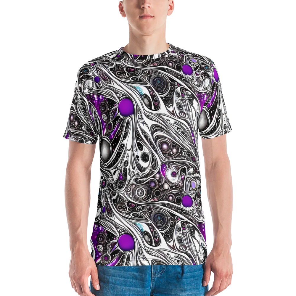 Neo-Noir Waves on Men's Crew Neck T-Shirt — Front