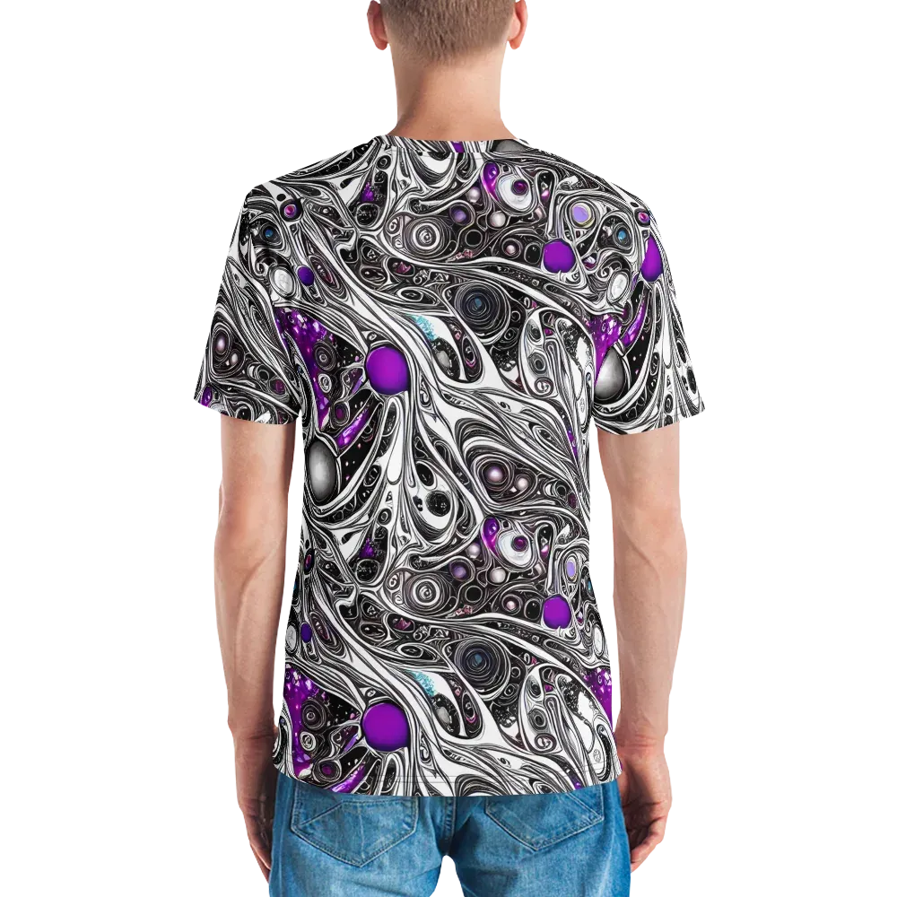 Neo-Noir Waves on Men's Crew Neck T-Shirt — Back