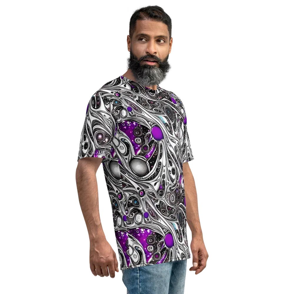 Neo-Noir Waves on Men's Crew Neck T-Shirt — Right