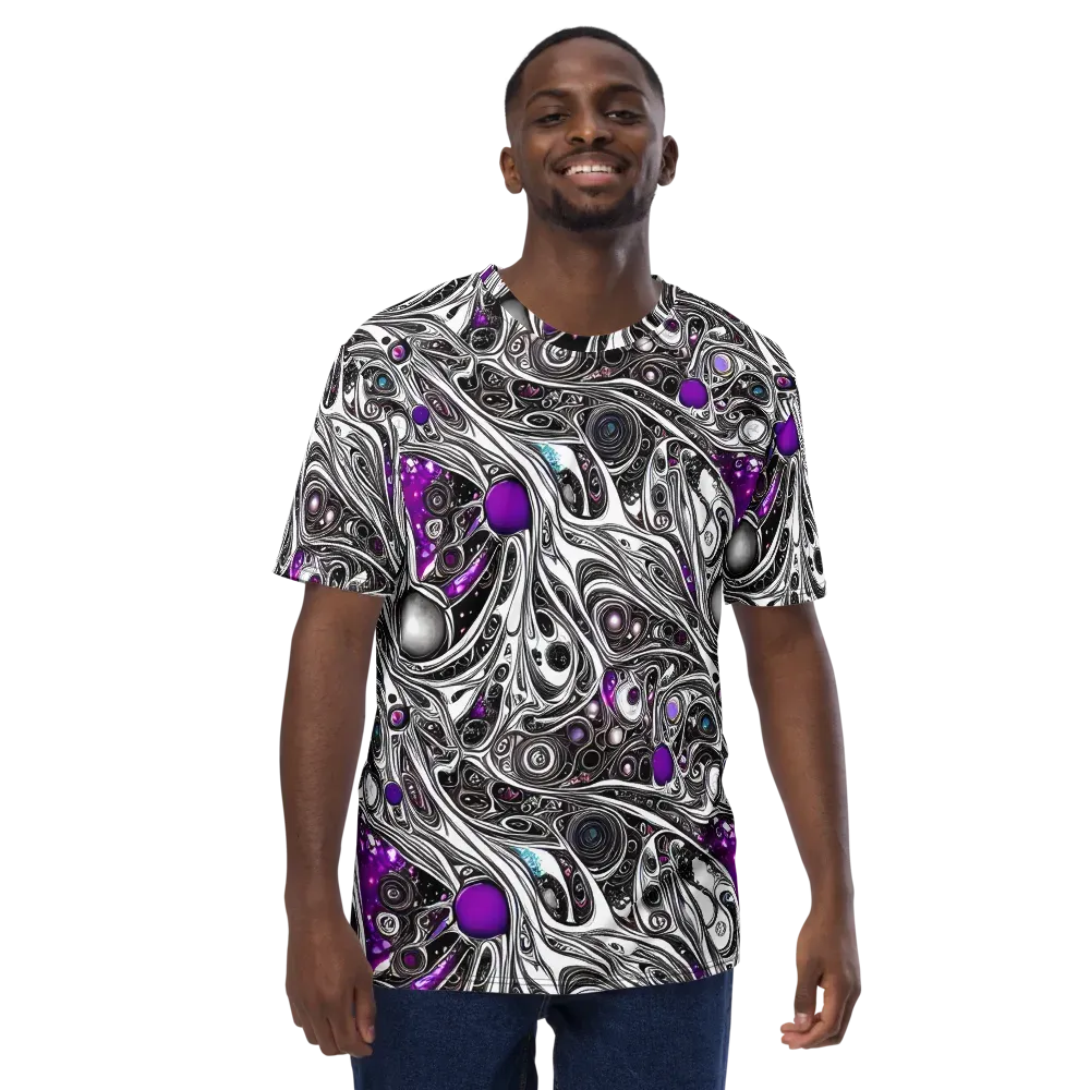 Neo-Noir Waves on Men's Crew Neck T-Shirt — Front