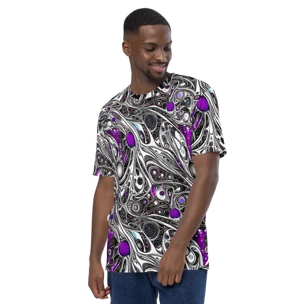 Neo-Noir Waves on Men's Crew Neck T-Shirt — Left