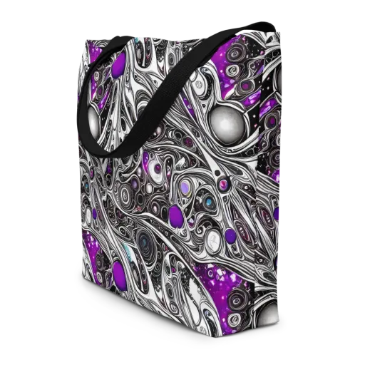 Neo-Noir Waves on a Large Tote Bag W/ Pocket