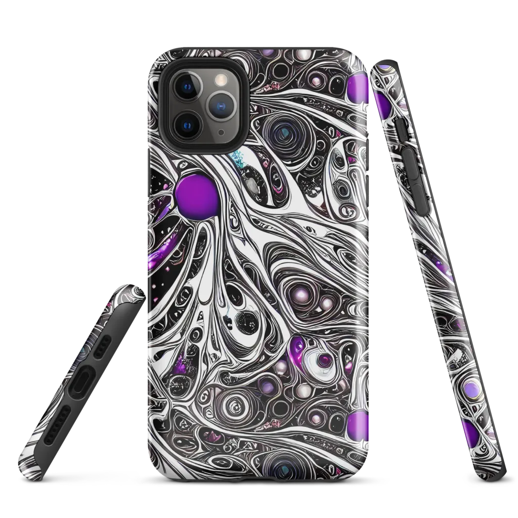 Neo-Noir Waves on Tough Case for iPhone® — Front