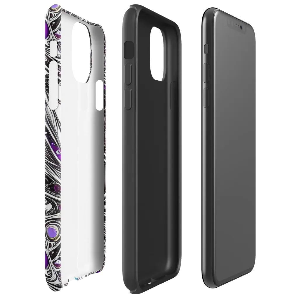 Neo-Noir Waves on Tough Case for iPhone® — Right