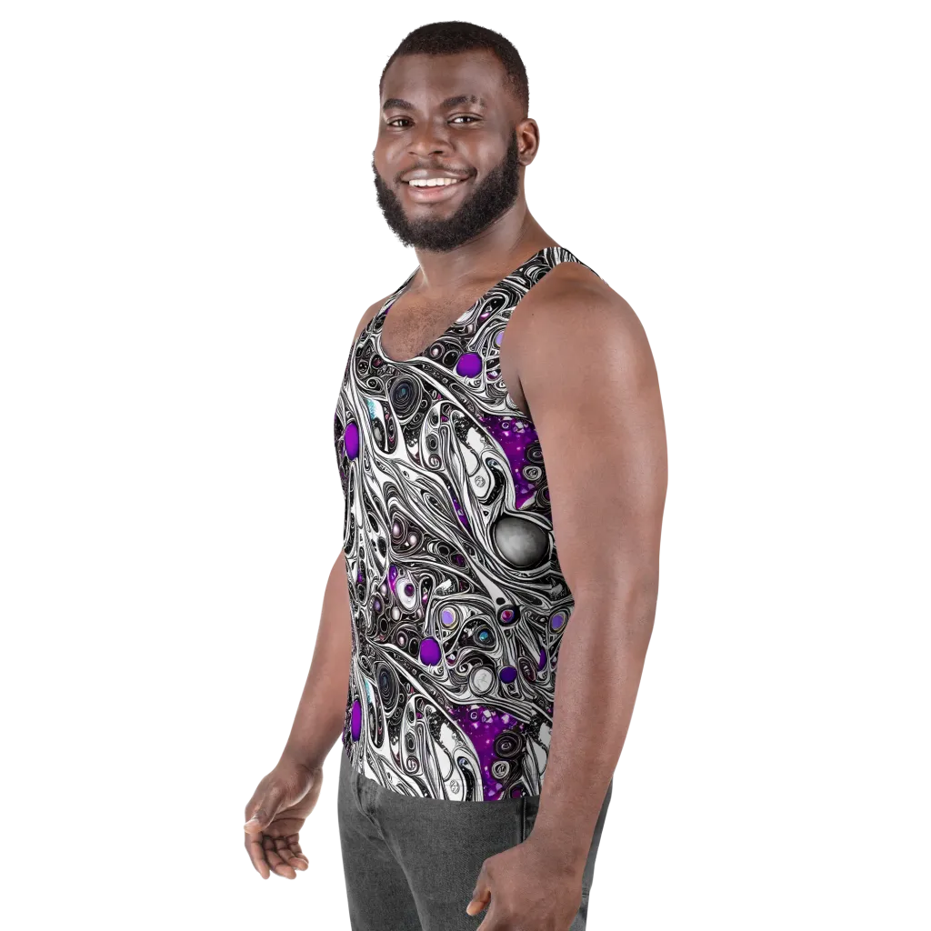 Neo-Noir Waves on Men's Tank Top — Left Front