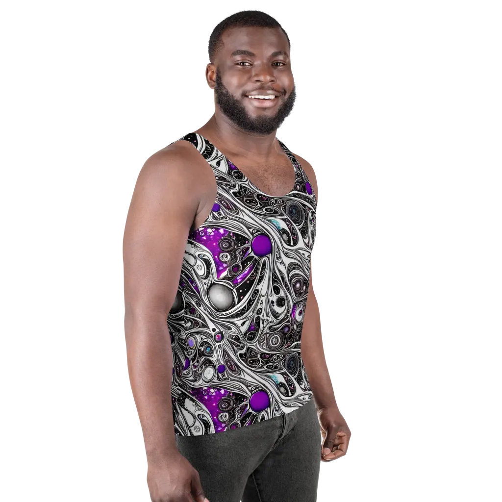 Neo-Noir Waves on Men's Tank Top — Right Front