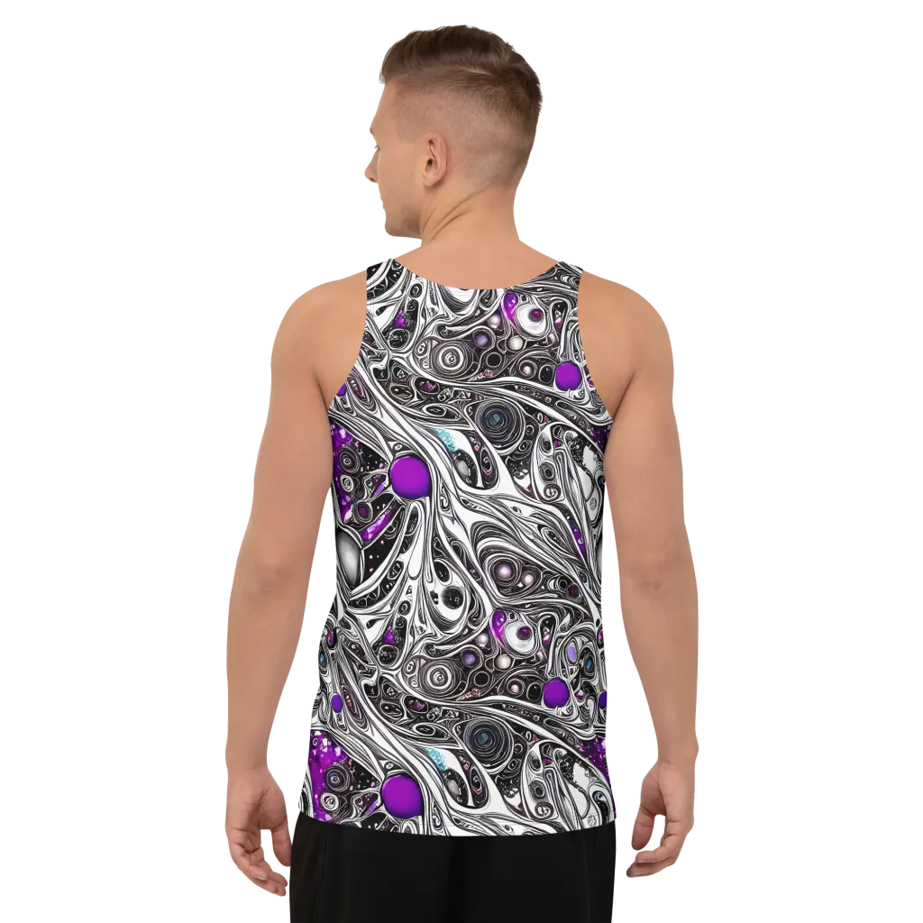Neo-Noir Waves on Men's Tank Top — Back