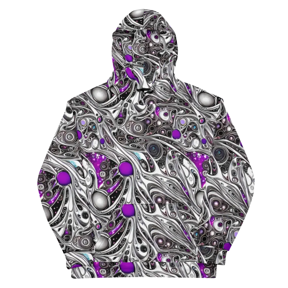Neo-Noir Waves on Cotton Hoodie — Front