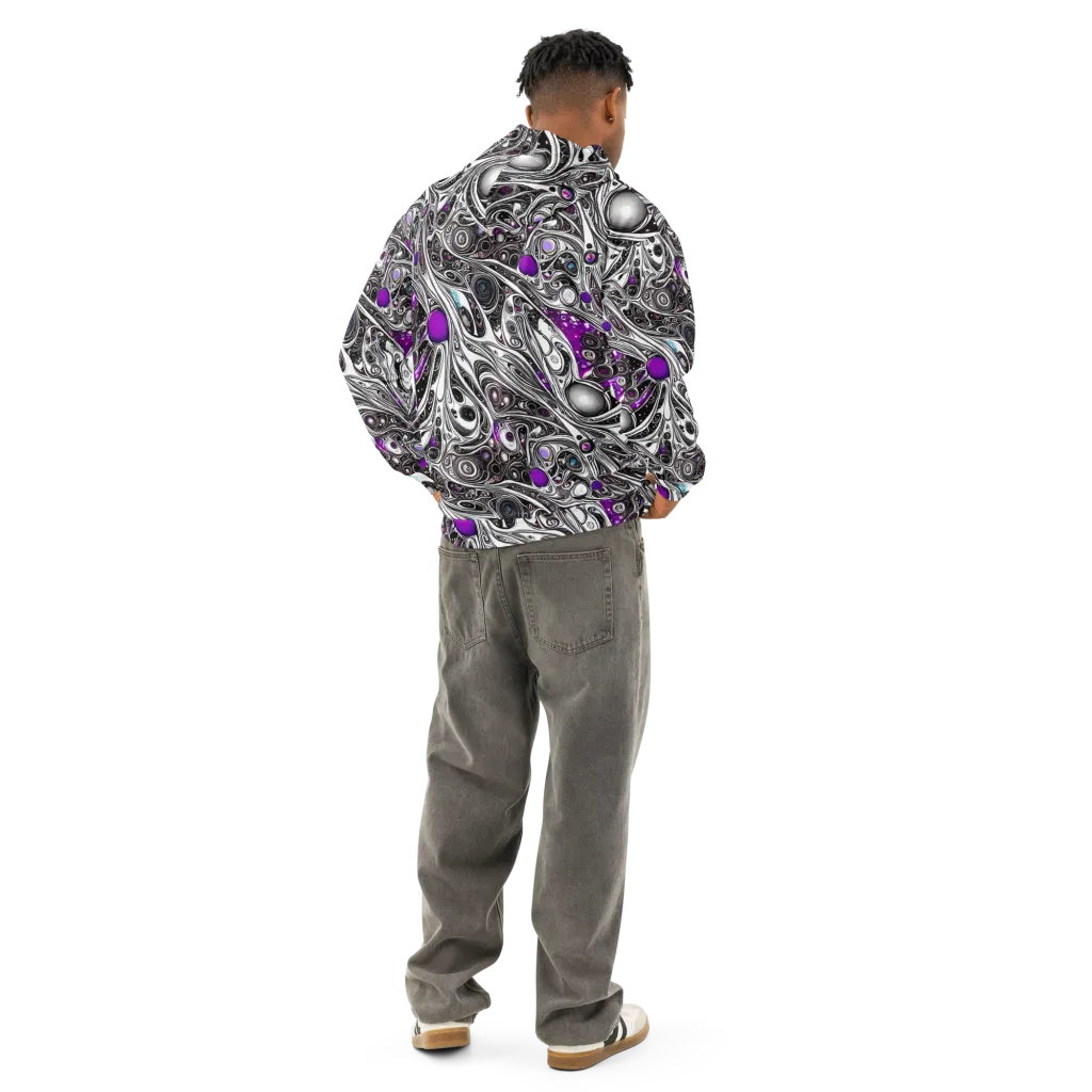 Neo-Noir Waves on Cotton Hoodie — Back