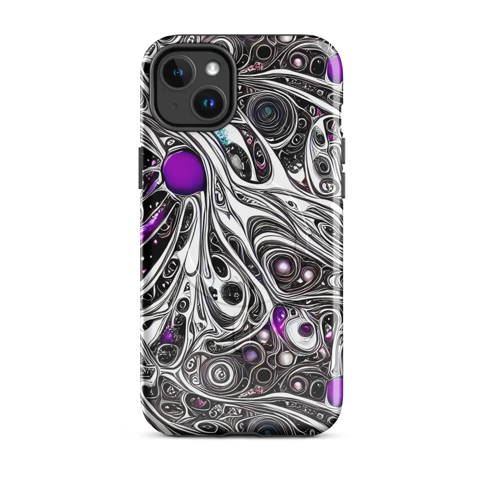 Neo-Noir Waves on MagSafe Tough Case for iPhone® — Front