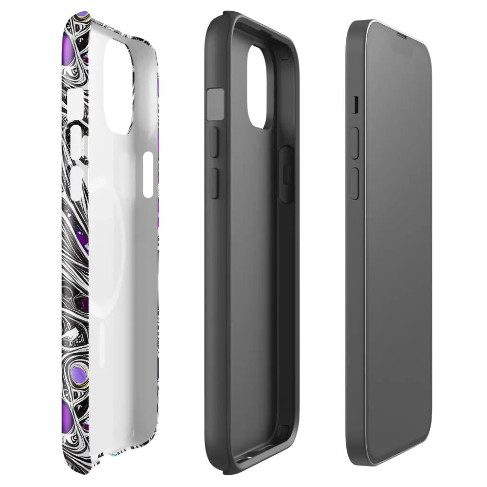 Neo-Noir Waves on MagSafe Tough Case for iPhone® — Front