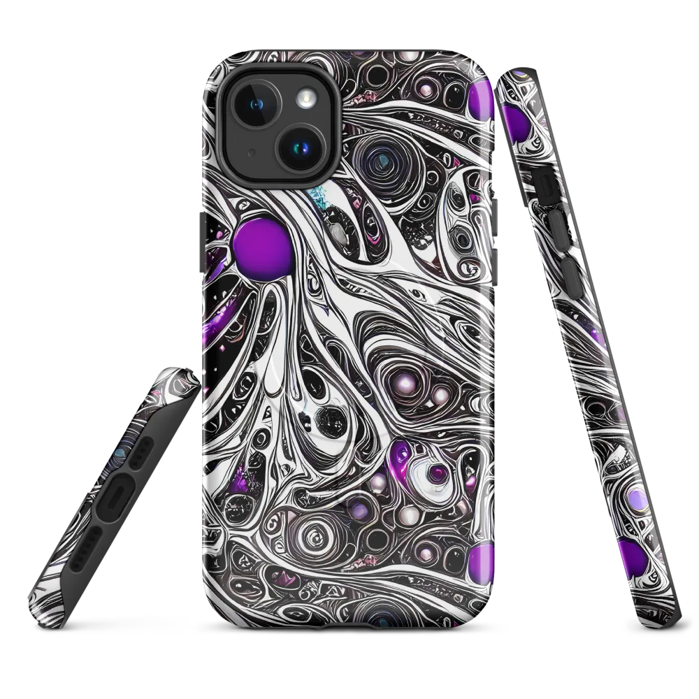 Neo-Noir Waves on MagSafe Tough Case for iPhone® — Front