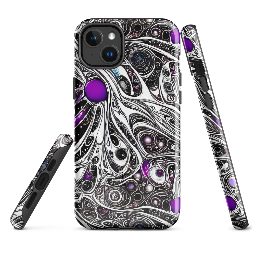 Neo-Noir Waves on MagSafe Tough Case for iPhone® — Front