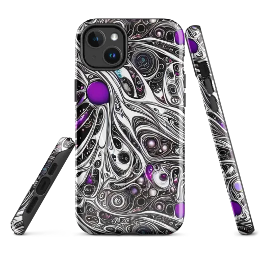 Neo-Noir Waves on a MagSafe Tough Case for iPhone®