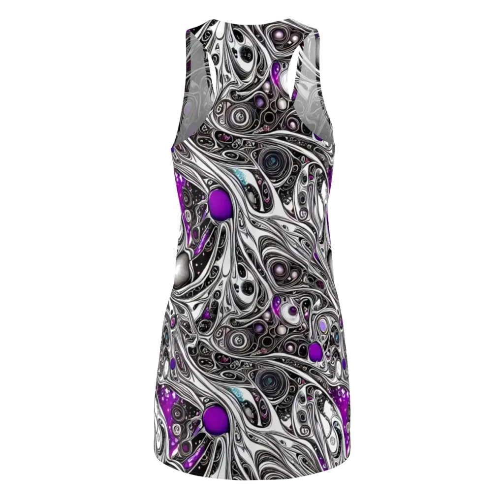 Neo-Noir Waves on Racerback Dress — Back