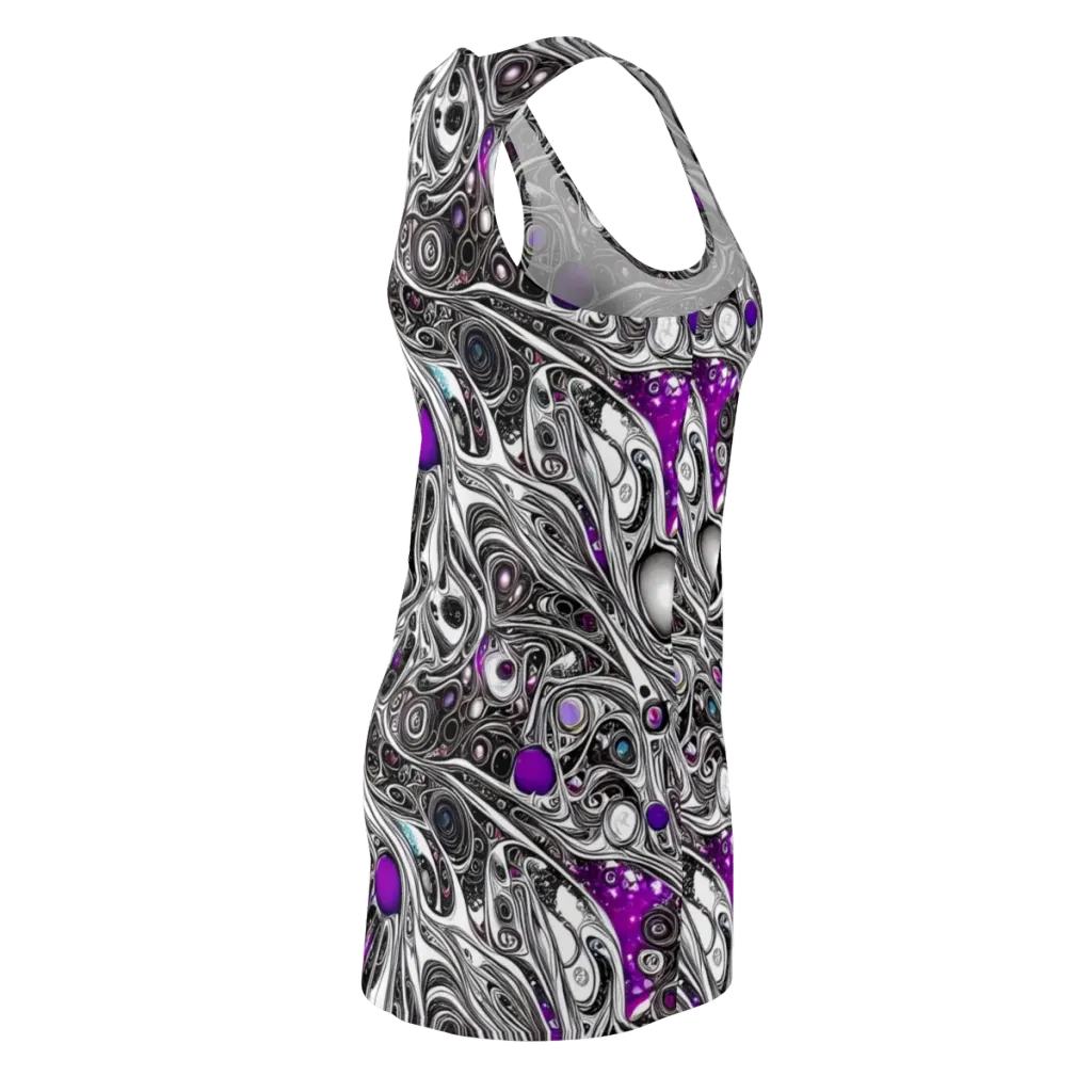 Neo-Noir Waves on Racerback Dress — Back Side