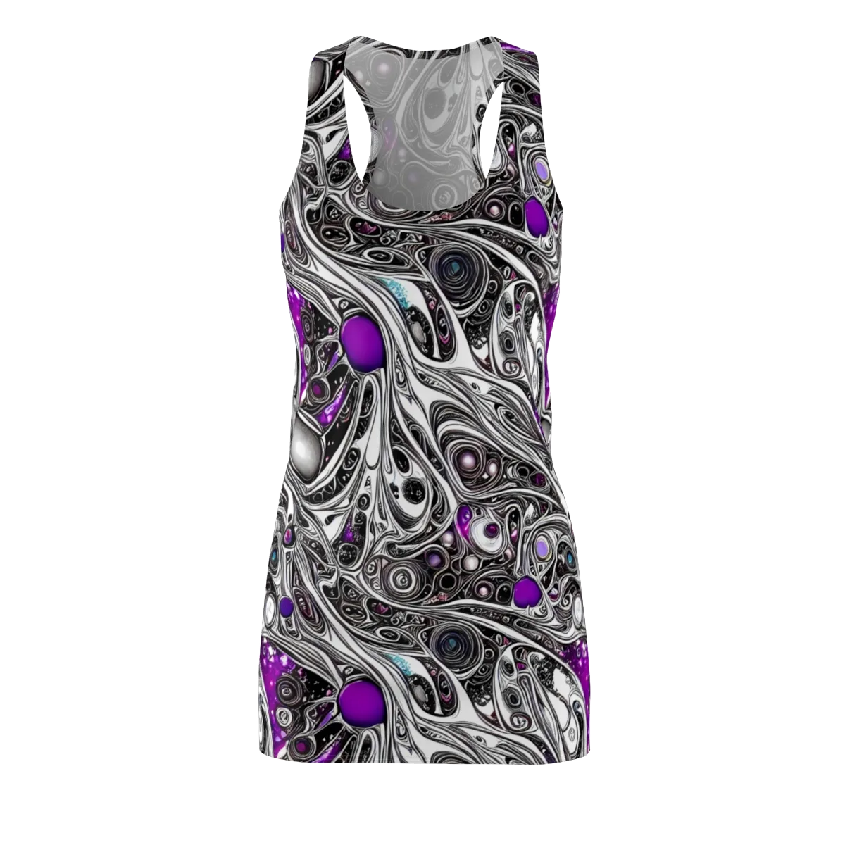 Neo-Noir Waves on Racerback Dress — Front