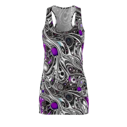 Neo-Noir Waves on a Racerback Dress