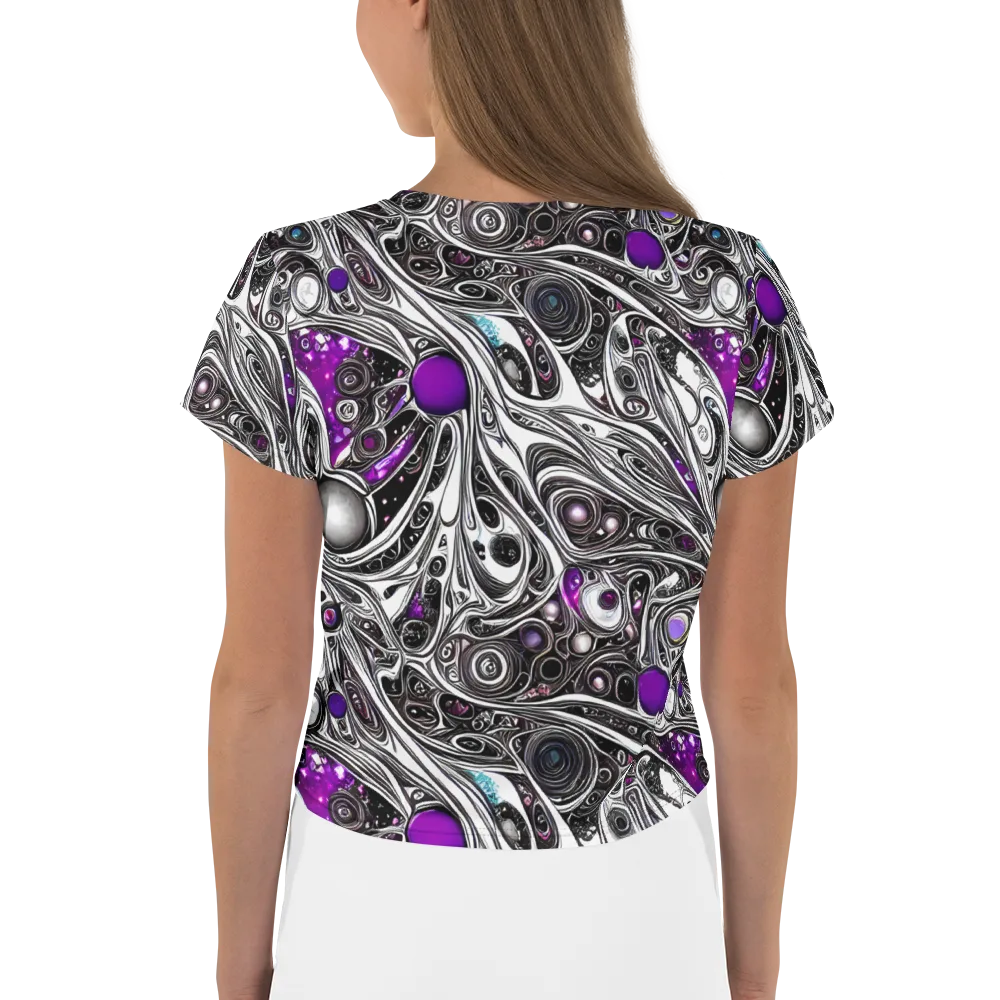 Neo-Noir Waves on Crop Tee — Back