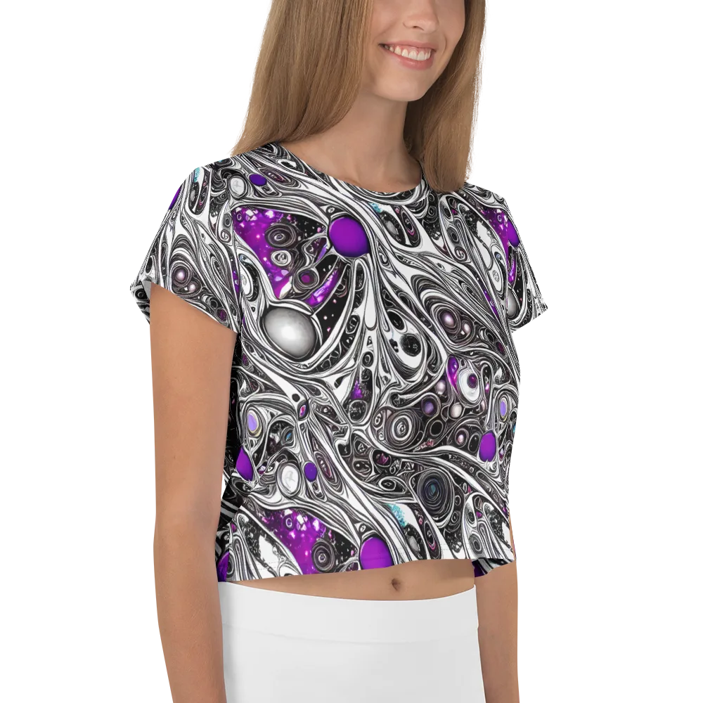 Neo-Noir Waves on Crop Tee — Right