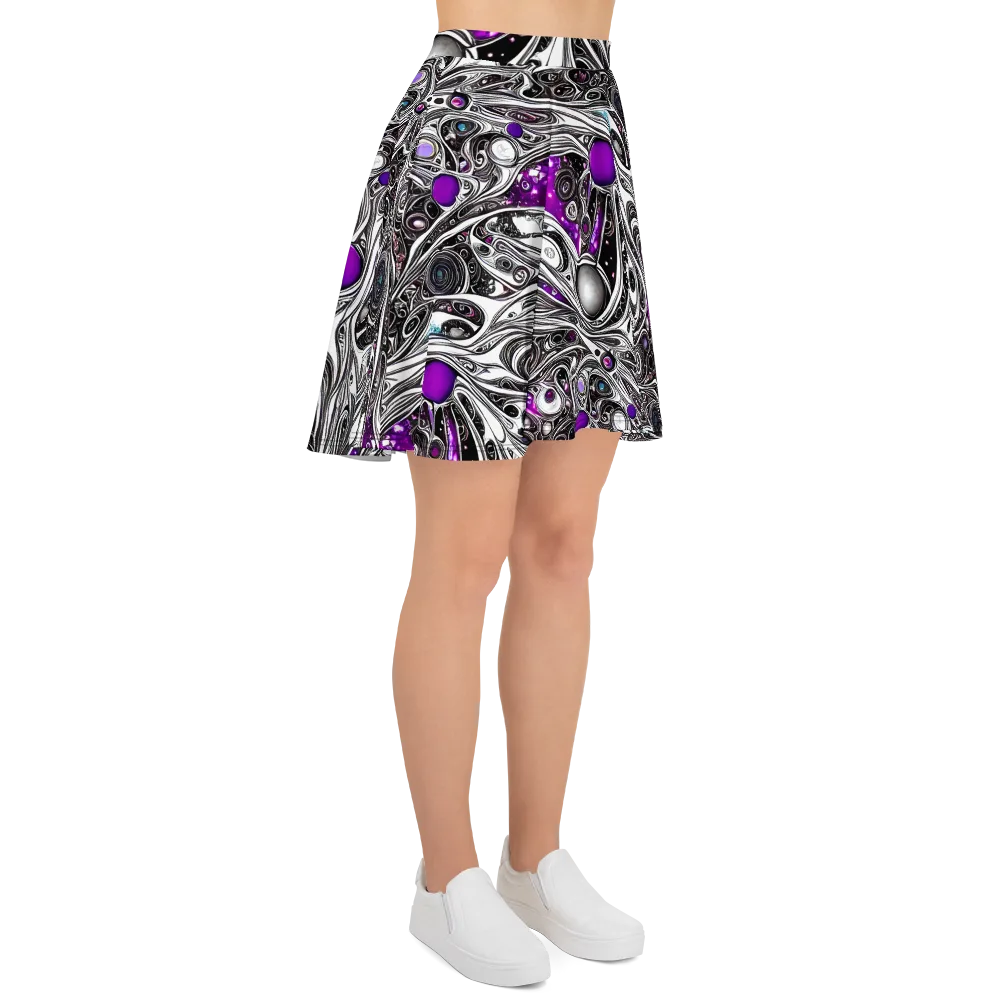 Neo-Noir Waves on Skater Skirt — Right