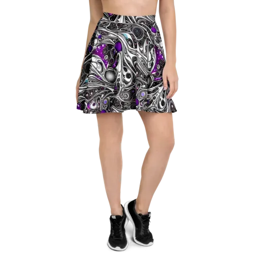 Neo-Noir Waves on a Skater Skirt