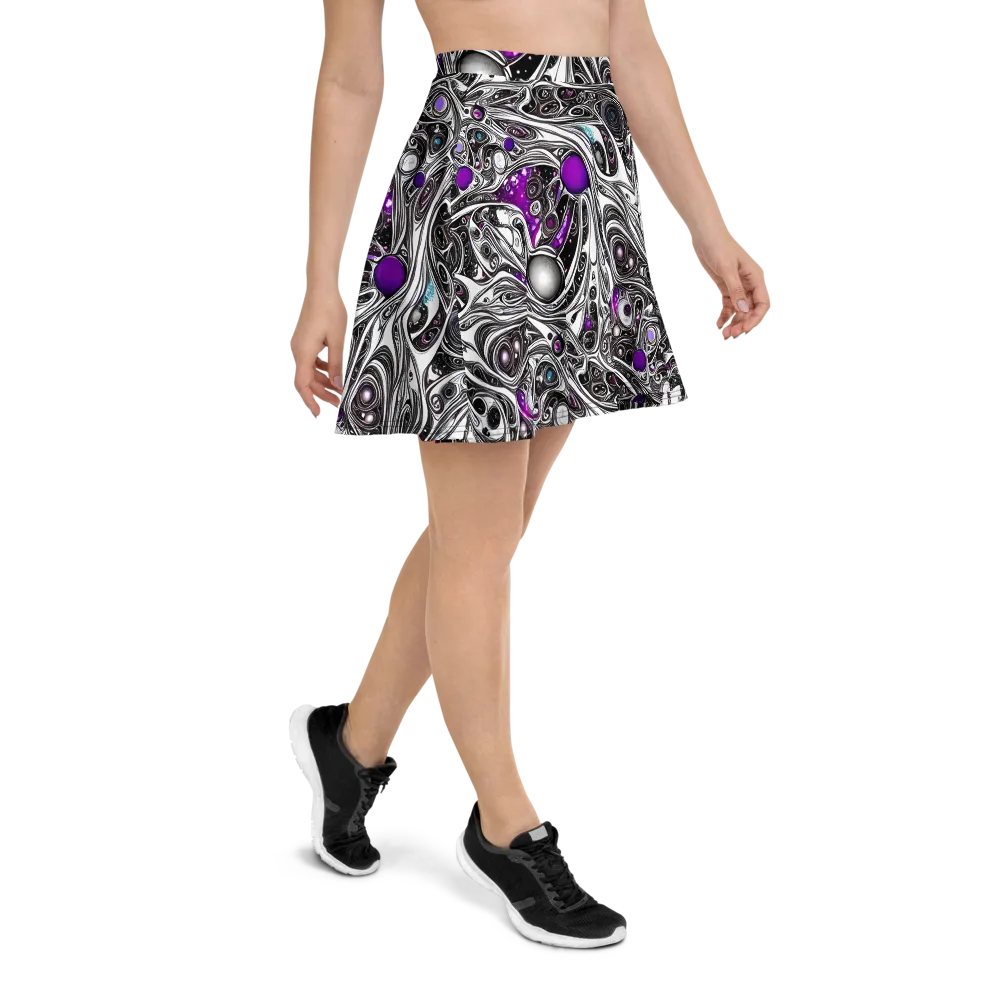 Neo-Noir Waves on Skater Skirt — Right