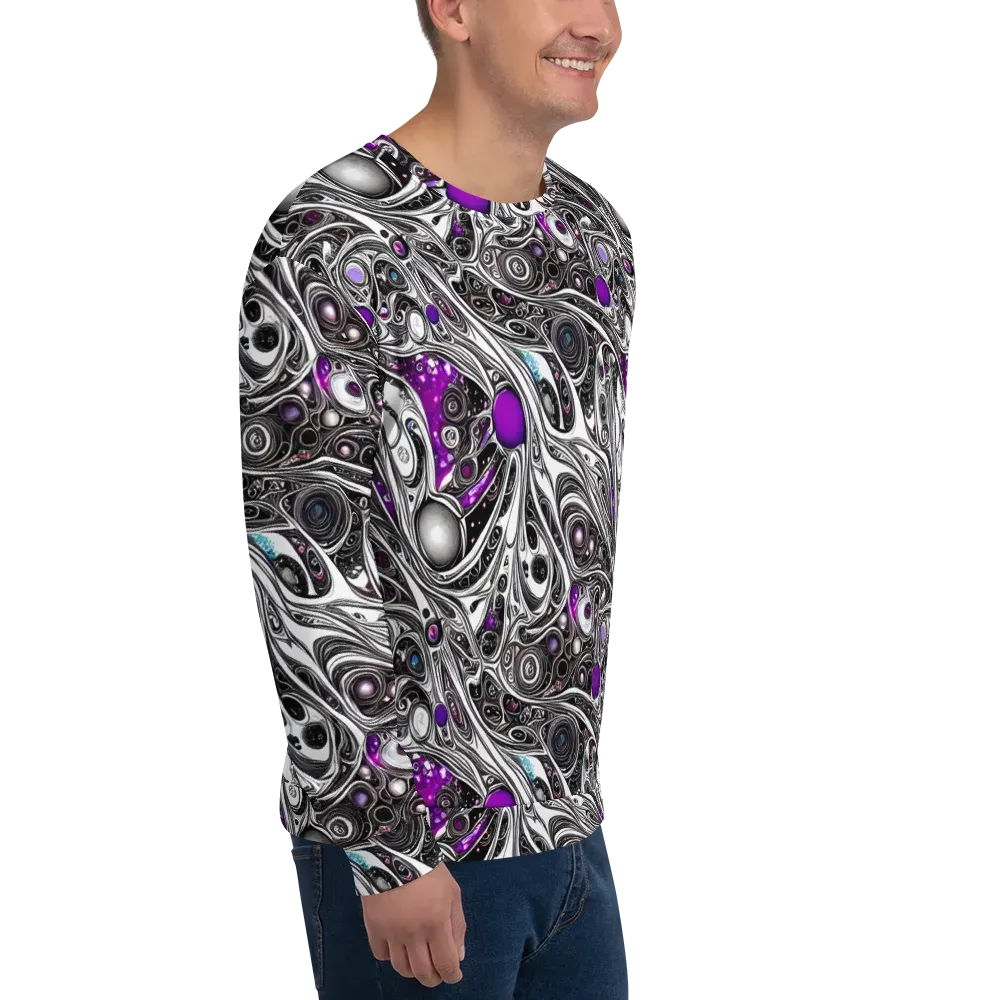 Neo-Noir Waves on Sweatshirt — Right Front